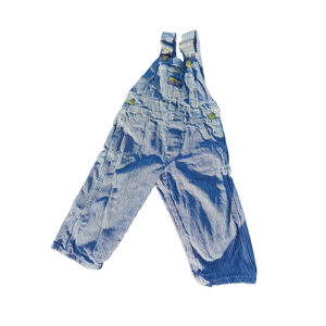 Vintage 90's 80's OshKosh B'Gosh Blue & White Hickory Stripe Overalls Kids 12 M